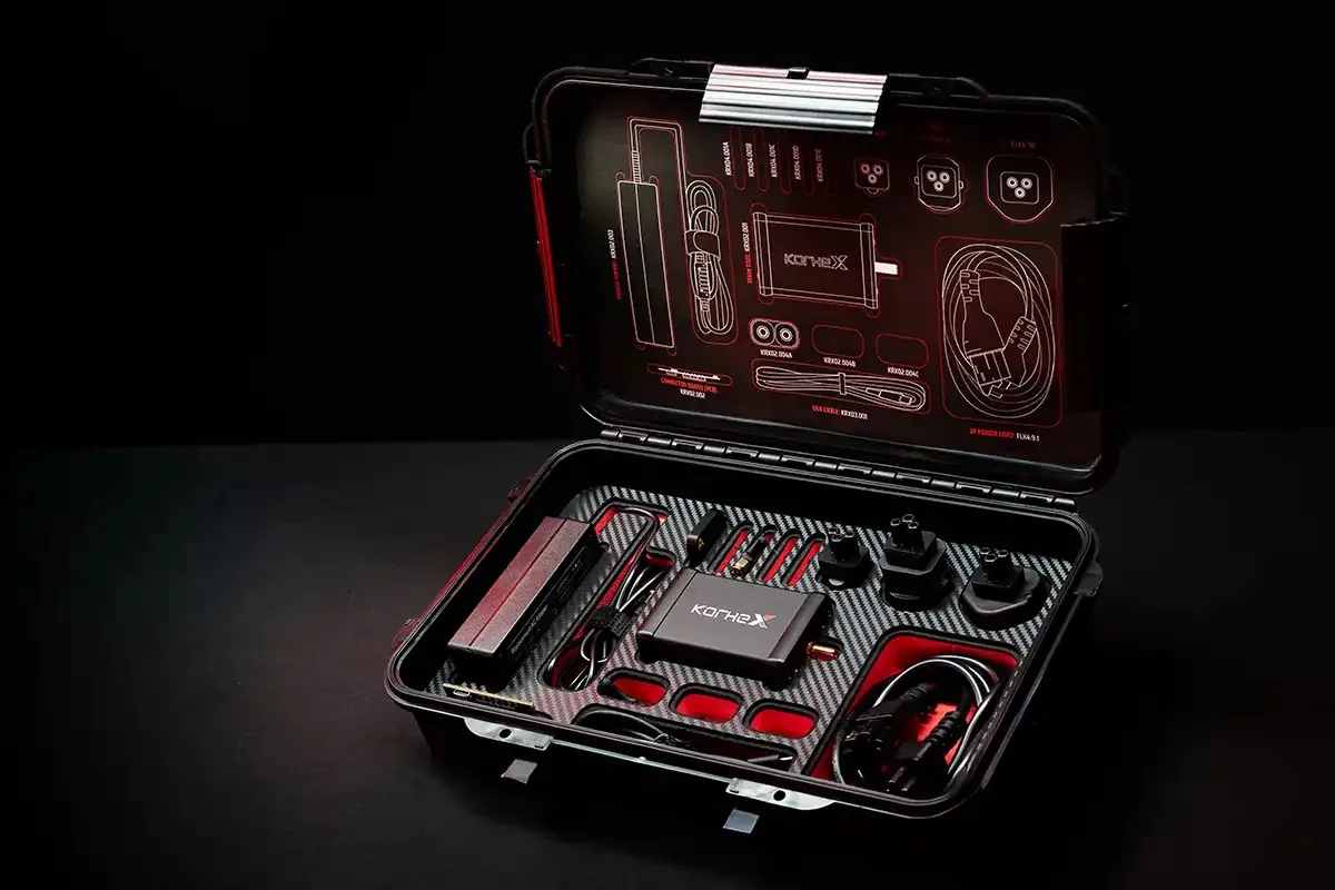 Kit Korhex completo na maleta: módulo, antenas, máscaras e cabos